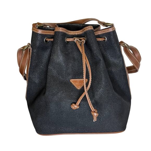tano bucket drawstring bag black brown - Picture 1 of 8
